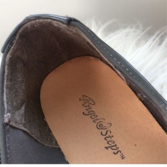 Angel Steps  Black/Navy Patent Leather accented flats with Arch Support size 10 - Picture 3 of 11